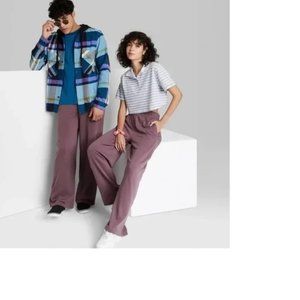 Wild Fable Women's  High Rise Wide Leg Sweatpants - Dark Mauve, Size XS